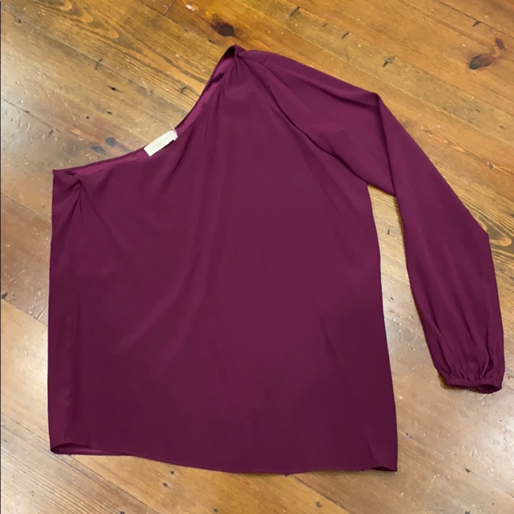 Ramy Brook One Shoulder Silk Top, size XS